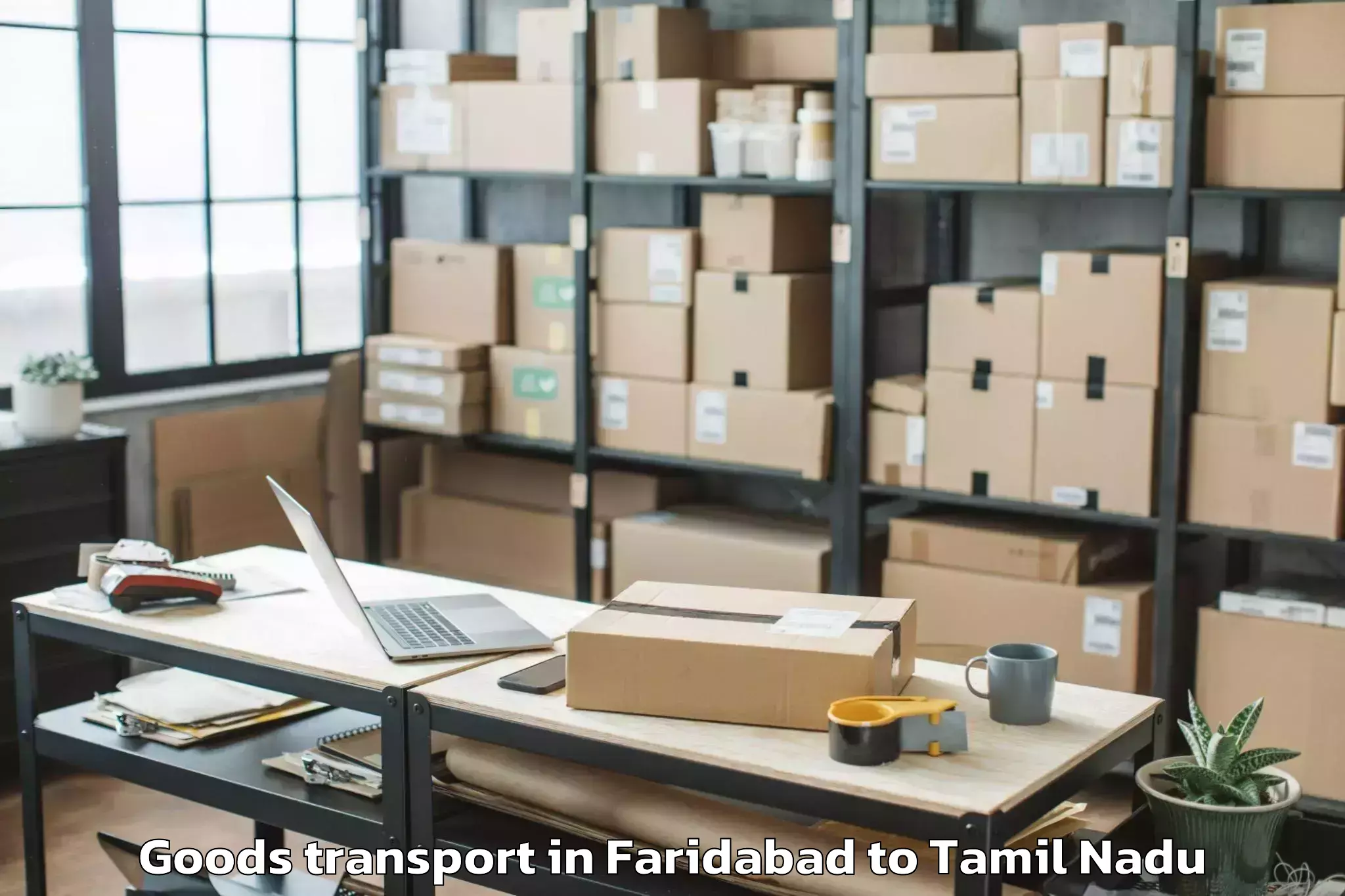 Book Your Faridabad to Peelamedu Airport Cjb Goods Transport Today